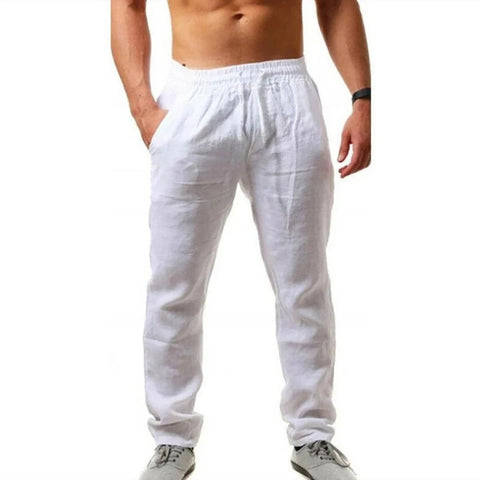 Men's Lightweight Long Pants Summer Solid Color Breathable Loose Trousers Male Elastic Waist Casual Pants Harajuku Trousers Zen fit plus