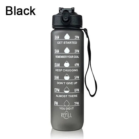 1000ML Water Bottle With Time Marker Plastic Motivational Water Bottle Drinking Bottle for Gym Sports Outdoor Travel Work 1PC Zen fit plus