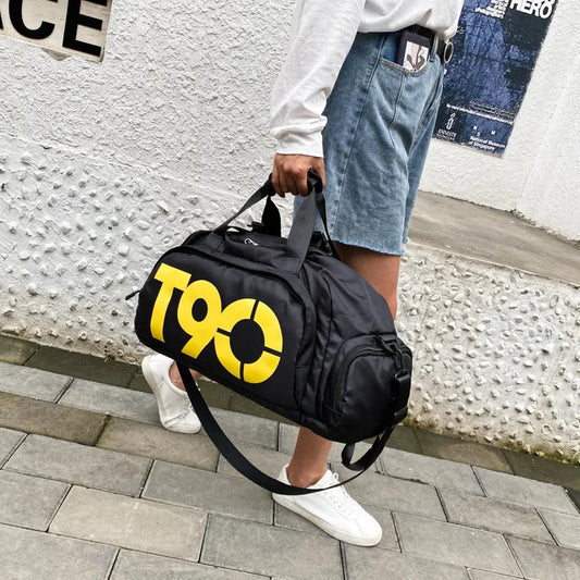T90 Gym Backpack Women Fitness Travel Boston Trip Luggage Handbag Sports Shoe Shoulder Duffle Weekend Big Cross Tote Bag for Man Zen fit plus