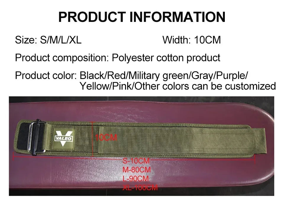 GOBYGO 1Pcs Fitness Weightlifting Belt Squat Pull-Up Gym Strength Lifting Adjustable Lumbar Support Metal Buckle Cross Training - Zen Fit Plus