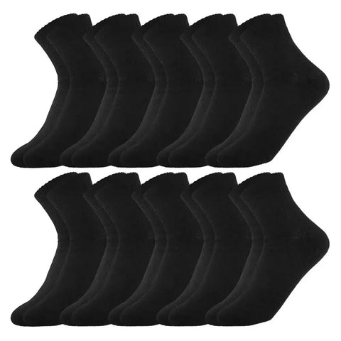 10 pairs of men's mid-calf socks black, white and gray cotton socks for all seasons, solid color match Zen fit plus