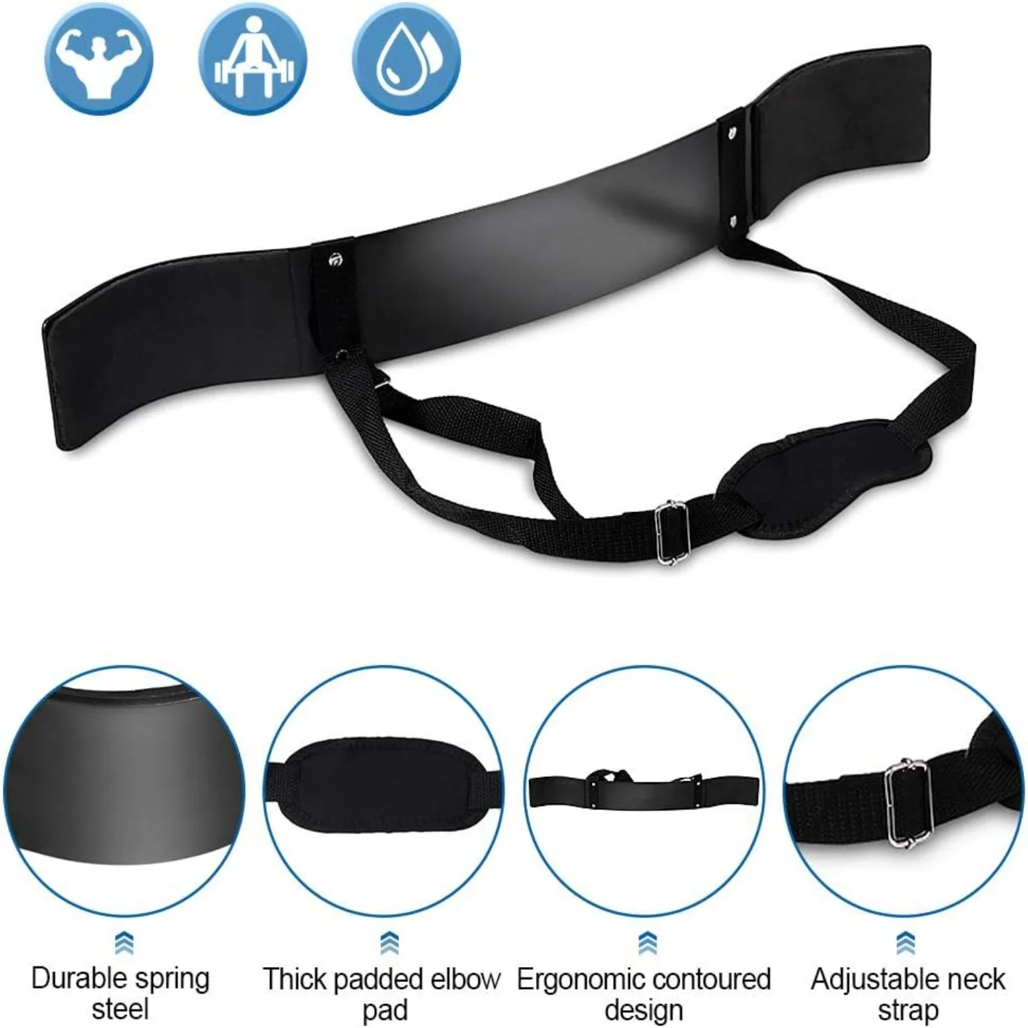 Adjustable Arm Blaster for Triceps and Biceps, Muscle Builder Isolator for Fitness Arm Workout, Support Bicep Curl with Adjustab Zen fit plus