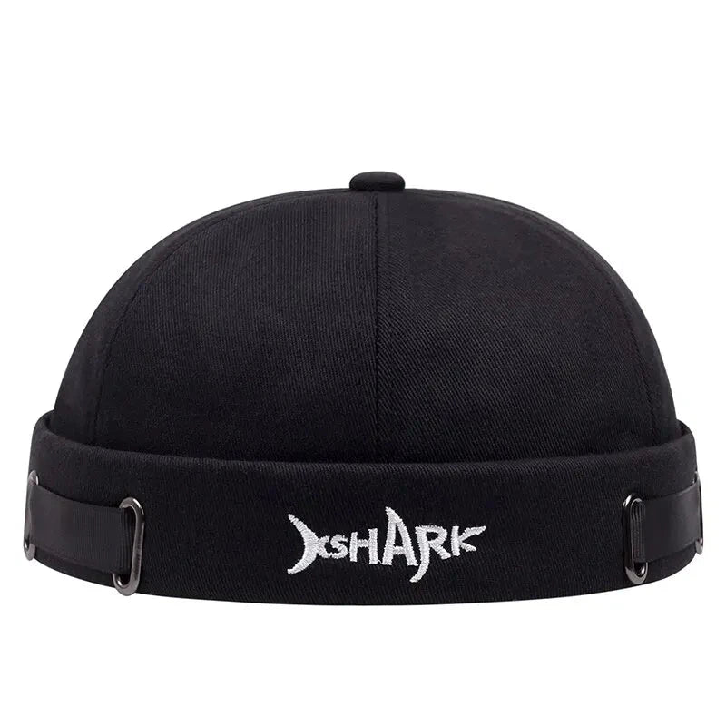 Vintage Brimless Hat Breathable Shark Beanie Hat Cotton Retro Men Adjustable Docker Cap Literary Sailor Cap Women Hip Hop Hat Zen Fit Plus