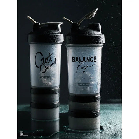 500ml Large-capacity Shaker Protein Bottle Powder Mixing Cup Portable Water Bottle Gym Sports Drinking Bottle Fitness Cup Kettle Zen fit plus