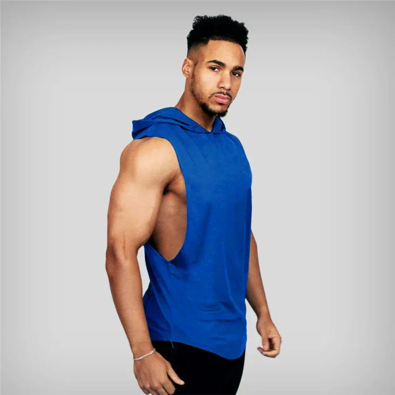 Bodybuilding Stringer Hoodies Gym Sleeveless Hooded Fitness Tank Tops Mens Running Sport Clothing Cotton Breathable Cool Shirt - Zen Fit Plus