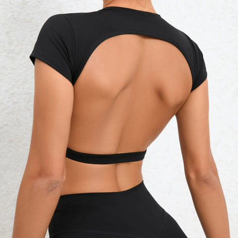 Hearuisavy Sports Shirts Breathable Workout Tops Fitness Sportswear Female Backless Yoga Clothing Sport Crop Tops Women Gym Top Zen fit plus