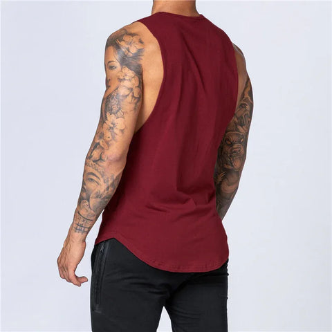 Men's Gym Clothing Summer Fitness Cotton Tank Top Men Jogging Bodybuilding Sleeveless Shirt Breathable O-Neck Casual Muscle Vest - Zen Fit Plus