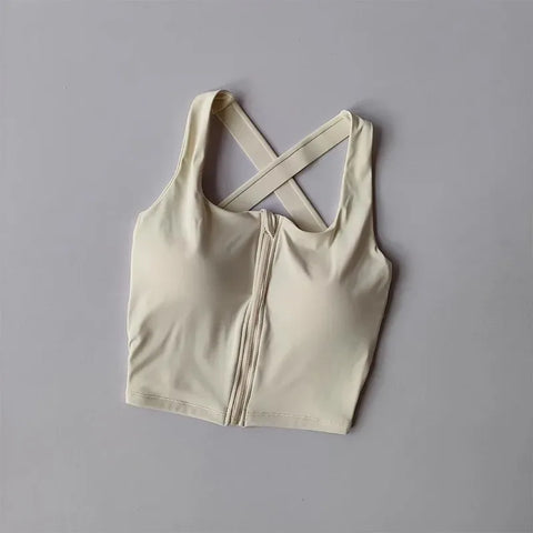 Women Fitness Underwear Yoga Bras cross Back Beauty Sports Bras Front Zippe Top Bra Sexy Breathable Underwear For Women Gym Top - Zen Fit Plus