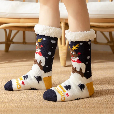 Winter Warm Socks Women penguin Plush Soft Female Non Grip Floor Slippers Short Sock Fuzzy Fluffy Deer Elk Bear Christmas Gift - Zen Fit Plus