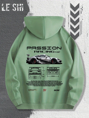 Men'S Passionate Racing Graphic Hoodie Featuring Race Cars and Sports Car Illustrations, Perfect for Everyday Wear - Zen Fit Plus