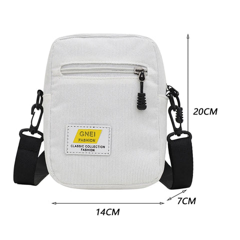 Unisex Crossbody Bag Oxford Cloth Diagonal Shoulder Bags Solid Color Satchels Fashion Leisure Trend Square Sling Handbags Zen fit plus