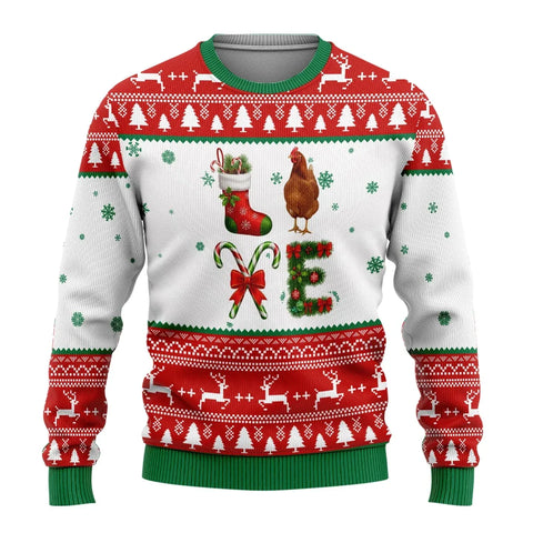 Farm Chicken Ugly Christmas Sweater For Men Clothing Rooster Mens Funny Ugly Sweaters Xmas Holiday Jumper Sweater Sweatshirt - Zen Fit Plus