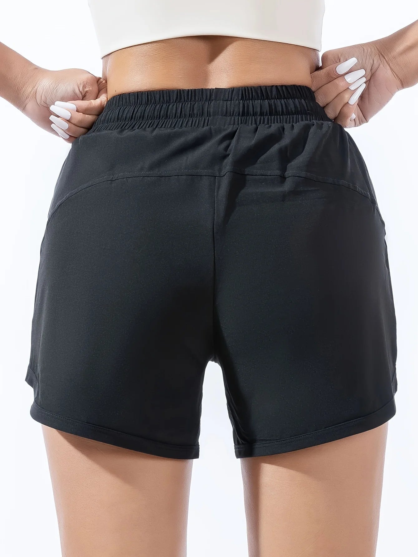 Sports shorts women wear fast-drying anti-light double-decker summer leisure fitness running training yoga pants holiday two Zen fit plus