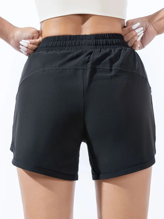 Sports shorts women wear fast-drying anti-light double-decker summer leisure fitness running training yoga pants holiday two Zen fit plus