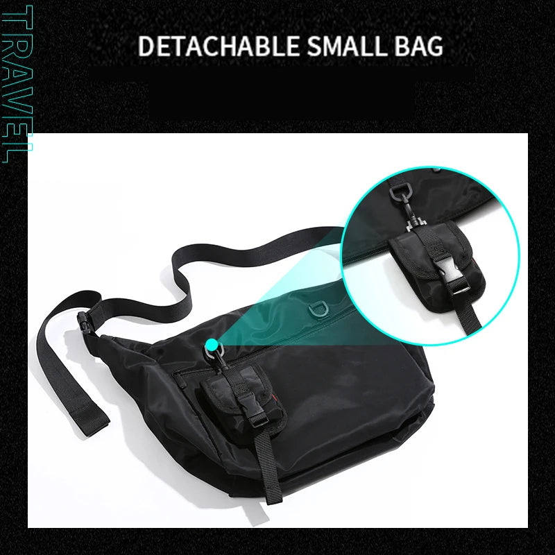 MOYYI Men Messenger Bags Casual Waterproof Crossbody Bag Hold 14 inch Laptop Shoulder Bag Unisex Travel Gym Bag Zen fit plus