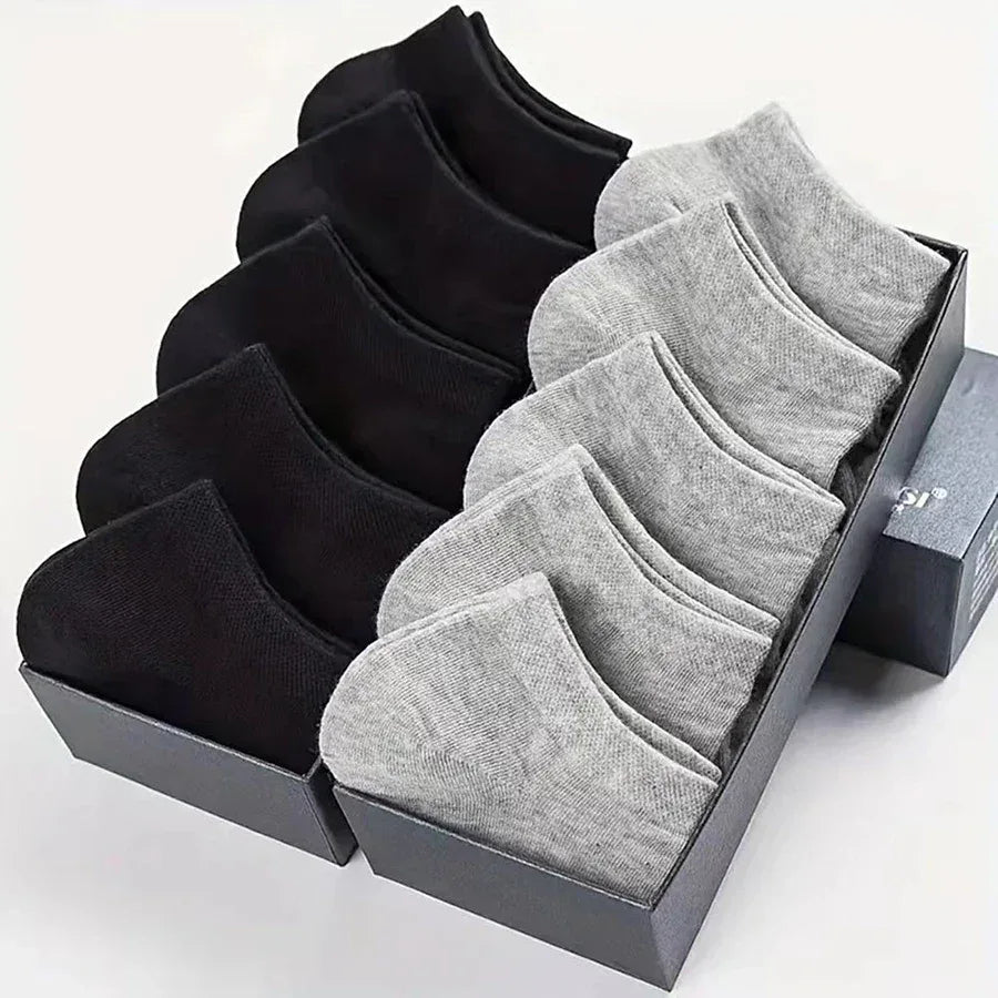 10/12/20/40 Pairs Men Boat Socks Business Sport Sweat Absorption Mature Summer Autumn Solid Color Soft Non Pilling Ankle Socks - Zen Fit Plus