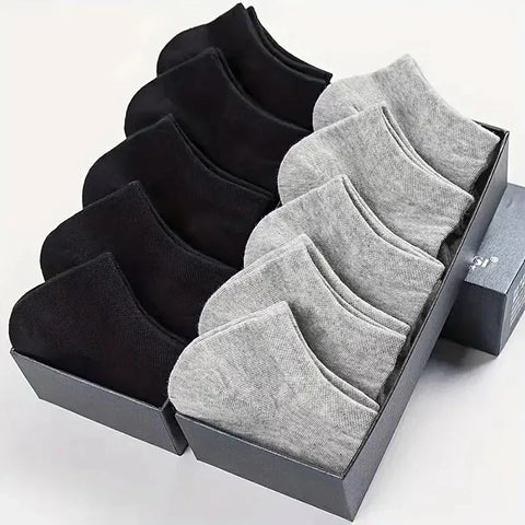 10/12/20/40 Pairs Men Boat Socks Business Sport Sweat Absorption Mature Summer Autumn Solid Color Soft Non Pilling Ankle Socks - Zen Fit Plus