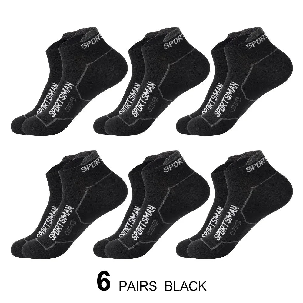 6 Pairs Socks Men's Short Socks Sweat Absorbent and Odorous Basketball Socks Running Sports Socks Breathable Mesh Men's Socks - Zen Fit Plus