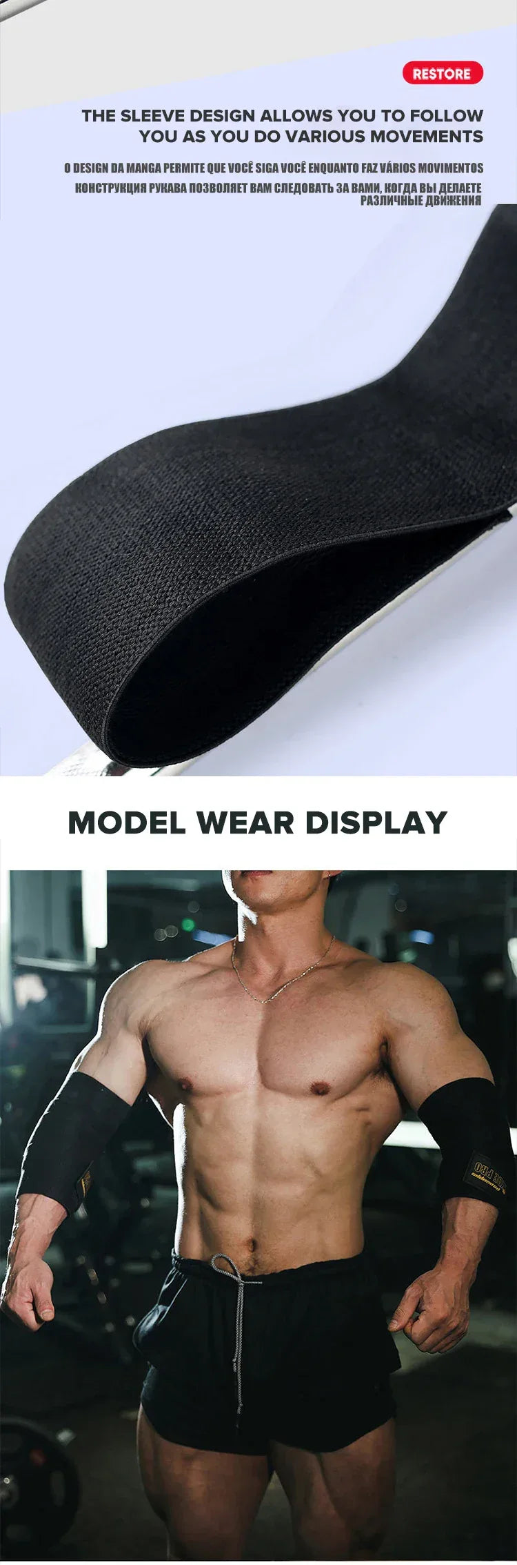 1PC PSIII 150cm Premium Elbow Pads Wrap Strap Bandage Brace Support Gym Fitness Sport Protecter for Weightlifting Bench Press - Zen Fit Plus