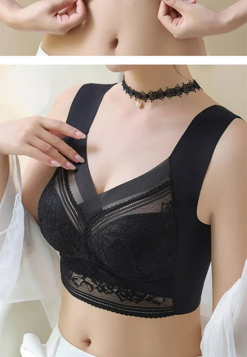 L-6L Women Large Bra Push Up Ice Silk Seamless upper Bralette Lace Wireless Summer Bras Plus Size Top Lingerie Underwear 15019 - Zen Fit Plus