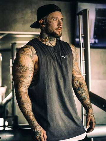 Summer New Trend Men's Pull-Over Crew Neck Vest Mesh Fitness Breathable Vest Blazer Men's Quick Drying Sweat Absorption T-Shirt Zen fit plus