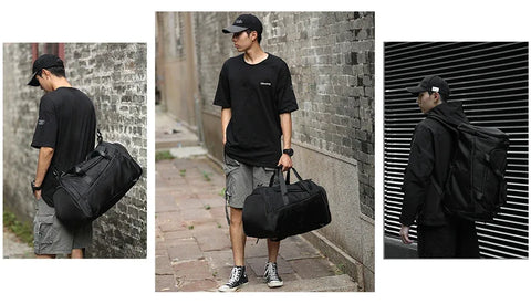 Likros Sports Gym Bag Travel Duffel Bag with Shoes Compartment for Men Women 40L Lightweight Foldable Duffel Bag Workout Bag - Zen Fit Plus