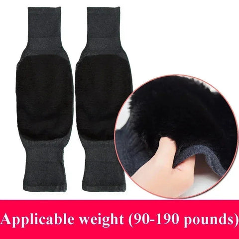 New Rabbit Fur Knee Pads Winter Universal Old People Cold Leg Arthritis Kneepad Thermal Keep Warm Thick Velvet Knee Protector Zen Fit Plus