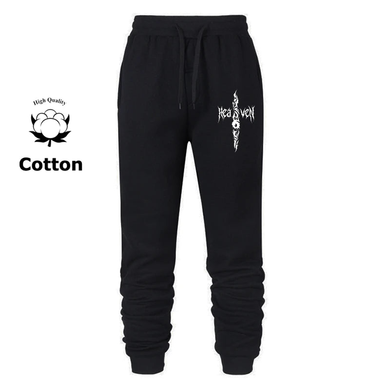 Cross Print Sweatpants for Men Christian Athletic Running Joggers Trackpants Autumn Winter Warm Cozy Fleece Lined Pants Trousers Zen fit plus