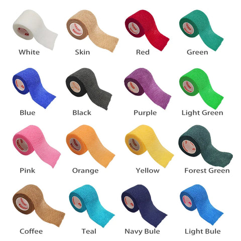 16 Colors 2.5/5/10/15cm Colorful Self Adhesive Bandages Elastic Athletic Gym Tape Elastoplast Sports Protection Ankle Palm Knee Zen fit plus