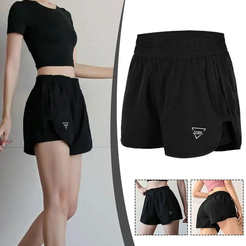 New Gym Sport Shorts Casual Outdoor Running Quick Dry Waist Women High Pieces Pants Shorts Short Two Training Elastic Short Q3O3 Zen fit plus