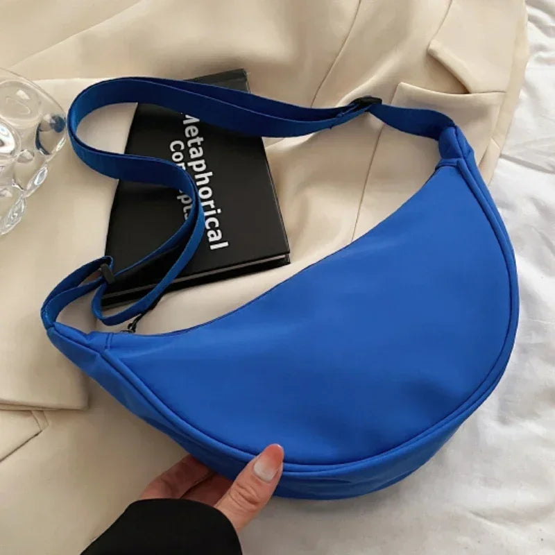 Solid Color Chest Bag For Women Large Capacity Travel Crossbody Female Half Moon Belt Bag Ladies Daily Street Fanny Packs 2024 Zen fit plus