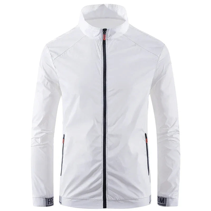 Men's sun protection clothes for summer ultra-thin breathable ice silk trendy fashion UV resistant air conditioning jacket jacke - Zen Fit Plus