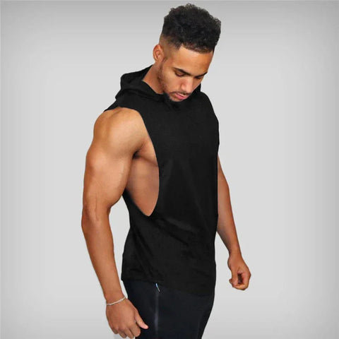 Bodybuilding Stringer Hoodies Gym Sleeveless Hooded Fitness Tank Tops Mens Running Sport Clothing Cotton Breathable Cool Shirt - Zen Fit Plus