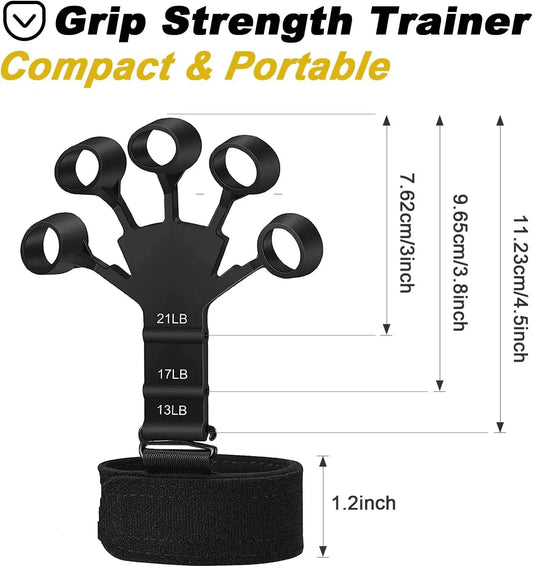 Finger Strengthener with 6 Resistant Level Grip Strength Trainer Finger Exerciser Hand Strengthener Flexion Extension Wrist Zen Fit Plus