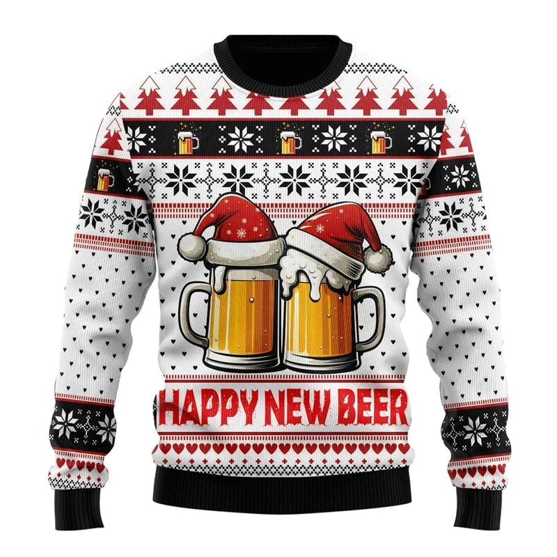 Fashion Beer Ugly Christmas Sweater For Women Clothes Hip Hop Bar Party Men Sweatshirts Casual Male Pullovers Beers Tracksuit Zen Fit Plus