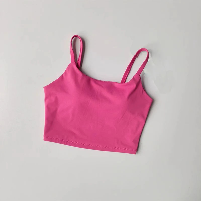 Small Sling Vest Integrated Fixed Gathering Sports Underwear Women's Bra Beauty Back Training Fitness Bra Summer Clothing Suit Zen fit plus