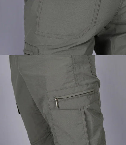 Men City Pants Cargo Trousers Multi-pocket Waterproof Wear-resistant Casual Training Overalls Fat Cargo Quick Dry Pants - Zen Fit Plus