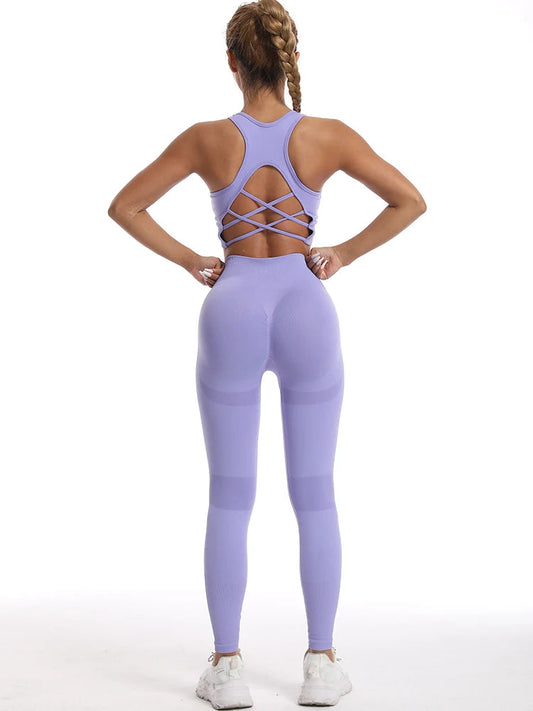 Women's tracksuit Fitness Suit Yoga Sets Sportswear Workout Sports Bra+High Waist Leggings Gym Clothing Seamless Sports Suits Zen fit plus