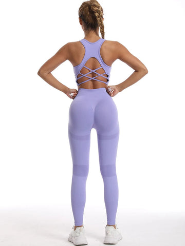 Women's tracksuit Fitness Suit Yoga Sets Sportswear Workout Sports Bra+High Waist Leggings Gym Clothing Seamless Sports Suits Zen fit plus