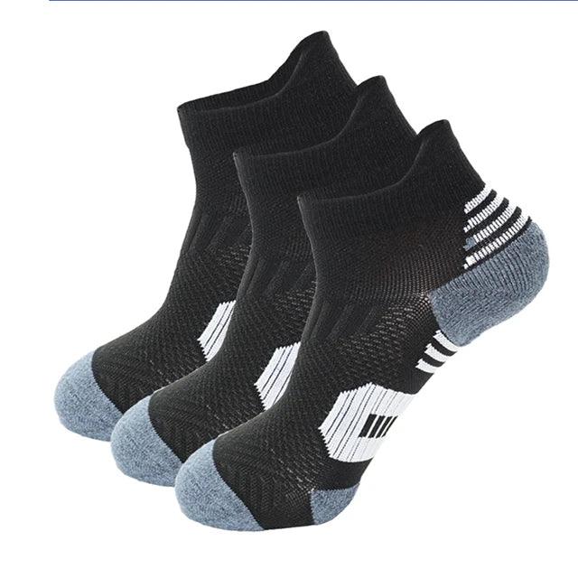 3Pair Professional Fitness Sports Socks Towel Bottom Non-Slip Running Socks Men Women Short Quick-Drying Basketball Training Sox - Zen Fit Plus