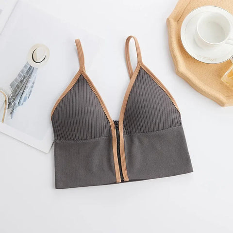 Women Crop Tops Sexy Solid Color Camisole Ice Silk Tube Top Seamless Sports Tank Top Wireless Underwear Padded Bra Bralette Vest Zen fit plus