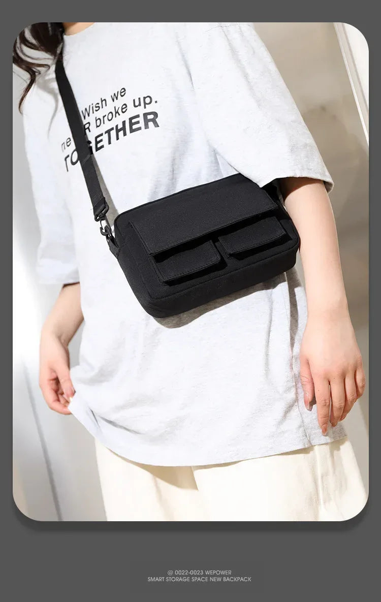 Minimalist Black Shoulder Bag Retro Male Nylon Crossbody Bags Men's Small Messenger Bag for Men Suitable for Daily Use - Zen Fit Plus