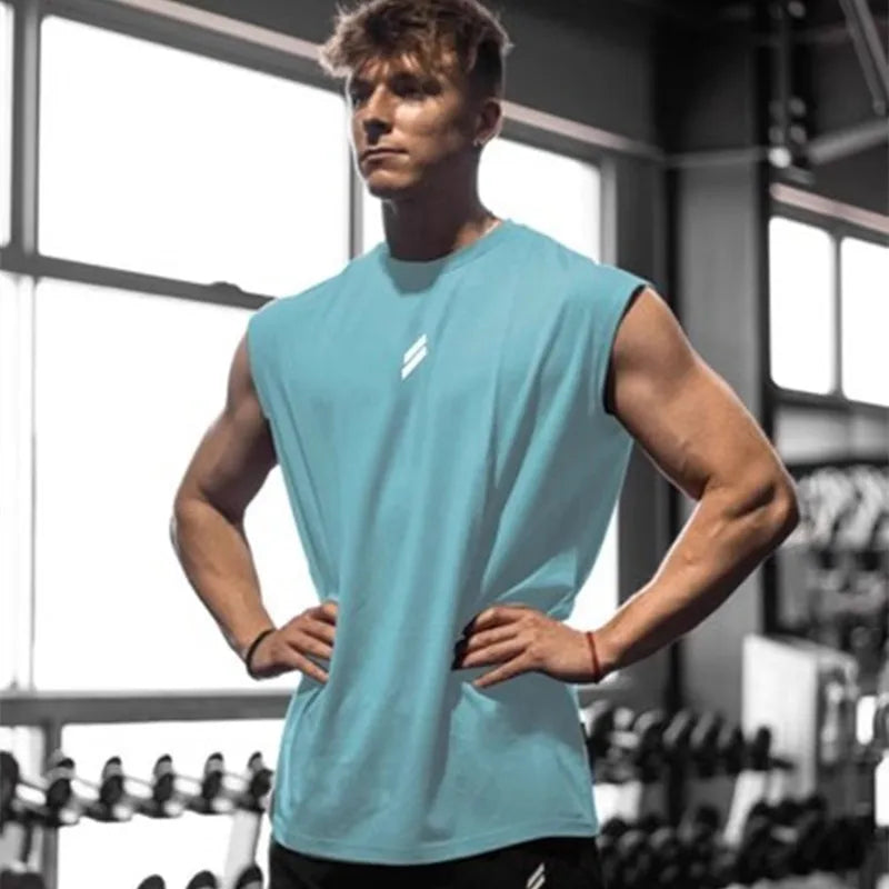 Summer Fitness Sports Tank Top Men's Breathable Loose Fit Training Sleeveless T-shirt Quick Drying vest male Fitness Clothing Zen fit plus