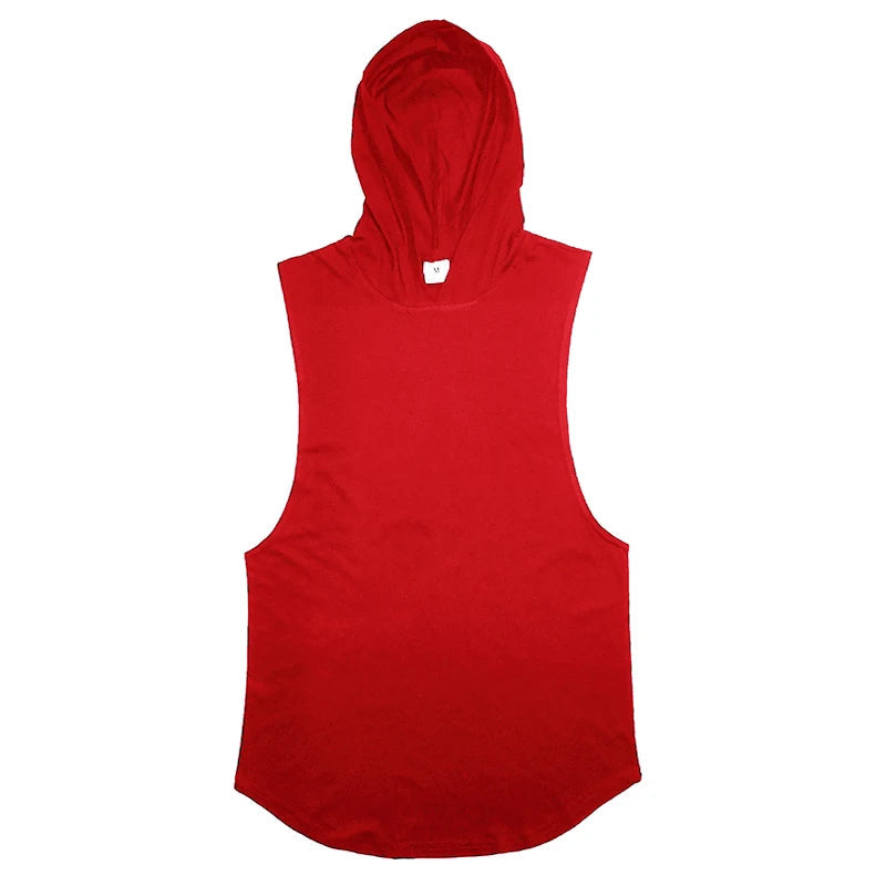 Bodybuilding Stringer Hoodies Gym Sleeveless Hooded Fitness Tank Tops Mens Running Sport Clothing Cotton Breathable Cool Shirt Zen fit plus
