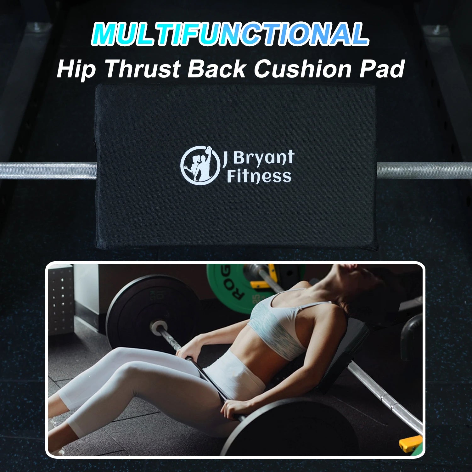 Square Hip Thrust Pad Extra Thick Foam Cushion for Barbell Weightlifting Hip Thrusts Glute Bridges Premium Home Gym Equipment Zen fit plus