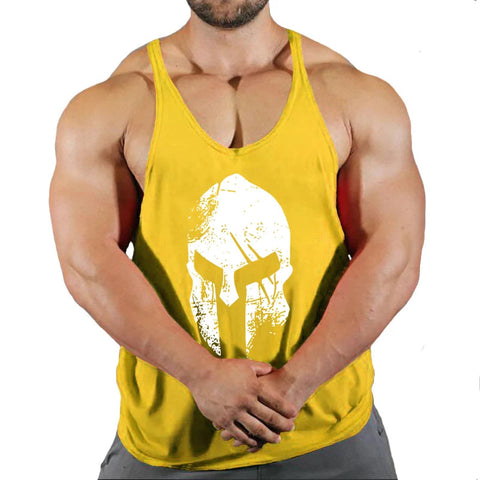 Men's solid color fitness trend print pattern loose thin belt vest breathable and comfortable sleeveless basketball vest Zen fit plus