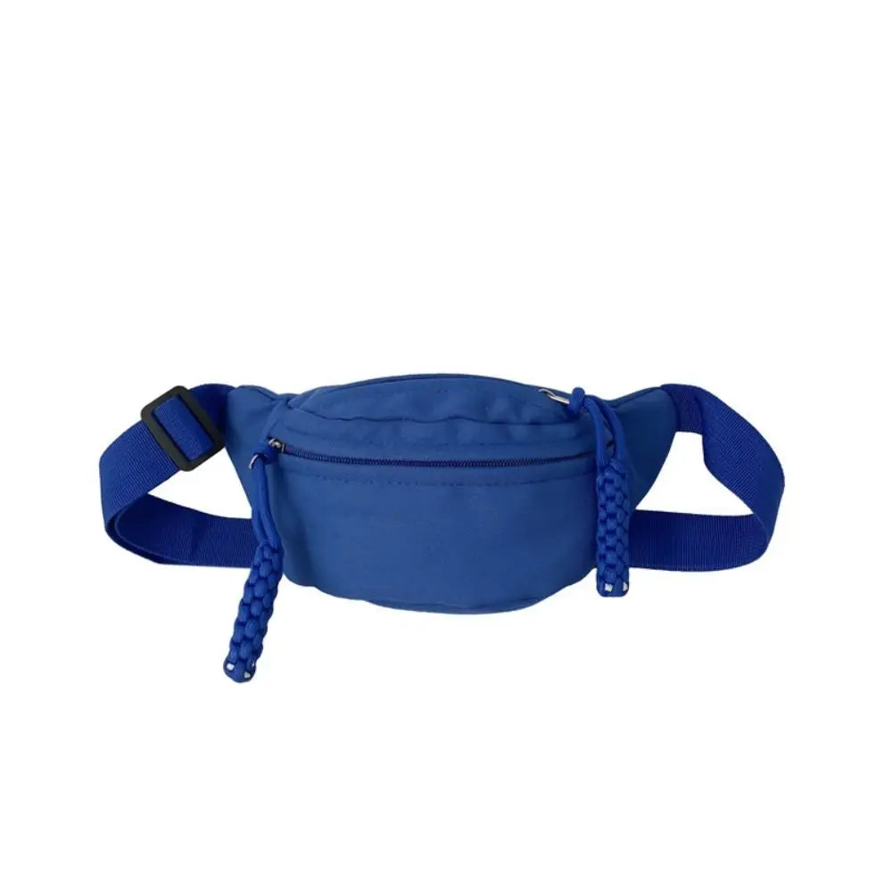 Canvas Children Bag Fashion Water Proof Large Capacity Crossbody Bag Zipper Solid Color Shoulder Bag Fanny Pack Hip Purse Zen fit plus