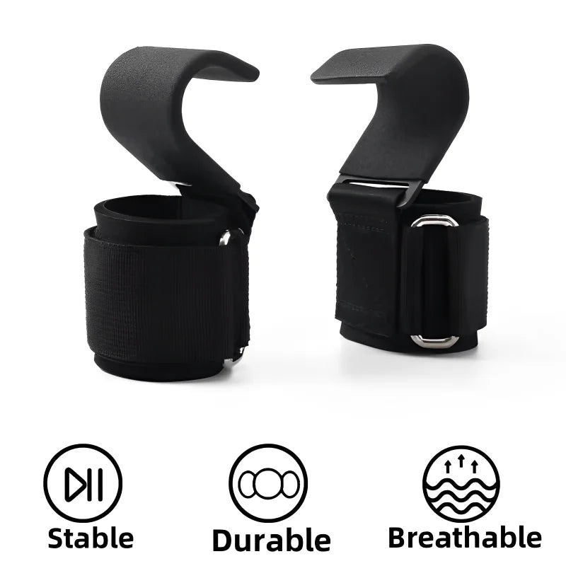 2Pcs Non-Slip Weight Lifting Hookspremium Pair Of Straps Weightlifting Deadlift Chin Pull Up And Exercise Fitness Hook Training Zen fit plus