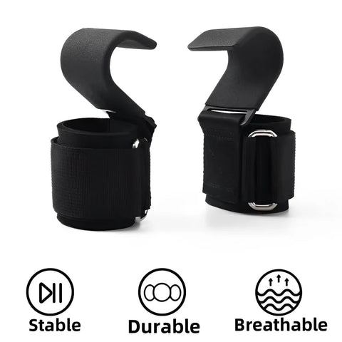 2Pcs Non-Slip Weight Lifting Hookspremium Pair Of Straps Weightlifting Deadlift Chin Pull Up And Exercise Fitness Hook Training Zen fit plus