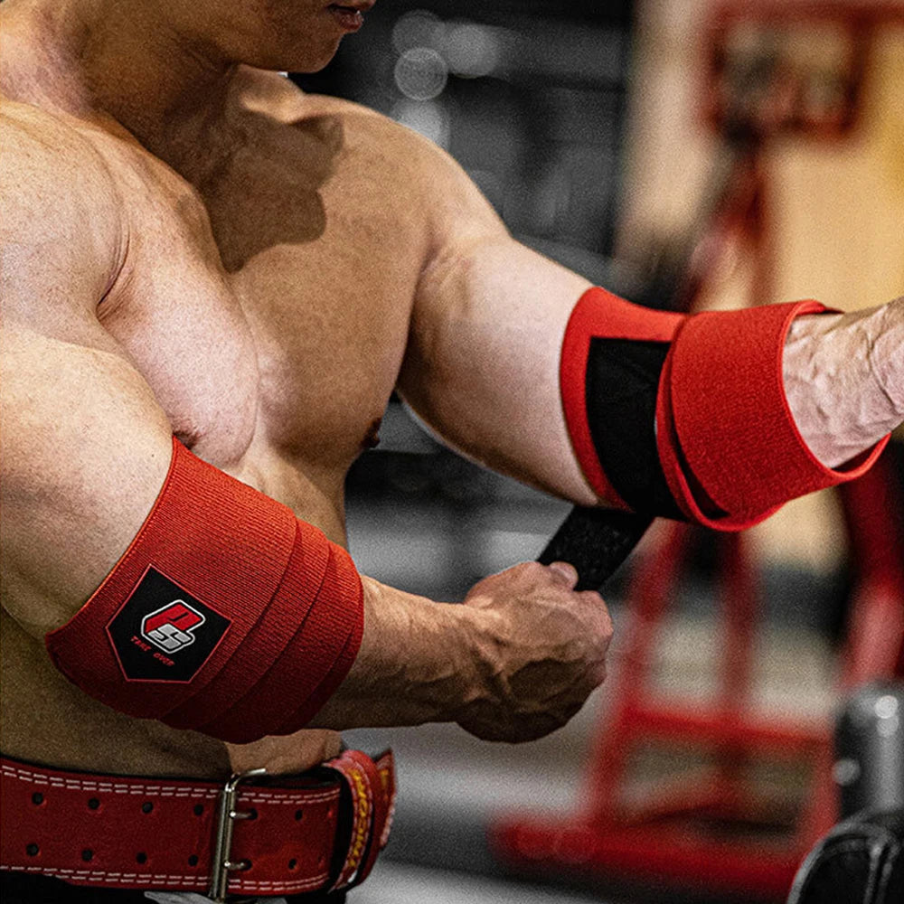 1PC PSIII 150cm Premium Elbow Pads Wrap Strap Bandage Brace Support Gym Fitness Sport Protecter for Weightlifting Bench Press Zen fit plus